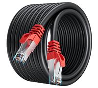 Soibke Ethernet Cable 20m, Long Internet Cable 20m Outdoor Indoor Cat 7 SFTP Shielded Wifi Cable High Speed 10Gbps Black LAN Network Cable 20 Meters Weatherproof Gigabit RJ45 Patch Cord for Modem
