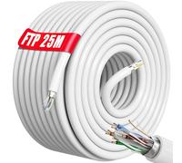 Soibke Ethernet Cable 25m Cat 6 FTP Shielded, Long Ethernet Internet Cable 25m High Speed Gigabit 10/100/1000Mbps Lan Cable Waterproof 23AWG Cat 6 Cable 25 meter Outdoor Indoor For Home/Router/Switch
