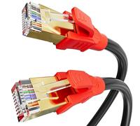 Soibke Ethernet Cable 5m, Cat 8 High Speed SFTP Shielded Internet Network Cable RJ45 Gigabit 40Gbps 2000MHz 26AWG POE Black LAN Patch Cord for Router Modem (5 Clips)