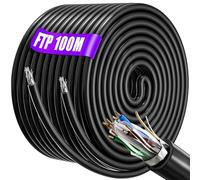 Soibke Ethernet Network Cable 100m Bulk Shielded, Internet Cable 100m | High Speed, FTP, 23AWG, Shielded, Gigabit Anti-jamming Flame Retardant Weatherproof Direct Burial LAN Cable | Cat6, CCA, RJ45