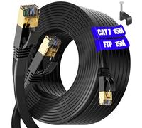Soibke Long Internet Cable 15m Cat 7, Outdoor Ethernet Cable 15m High Speed Waterproof, S/FTP - 10Gbps (15 FREE Clips) - Faster than Cat 6/Cat 5, Lan Cable for PS4 PS3 PS5/Switch/Router/Modem…