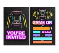 Soiceu Game on Arcade Games Birthday Invitations with Envelopes Set of 20 Arcade Game Birthday Party Invites for Girls