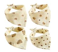 SOIDMHP Baby Bibs, 4 Pack Bandana Dribble Bibs, 100% Cotton, Adjustable Snaps, Multicolor