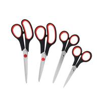 SOIDMHP Modern Multi-color Stainless Steel Scissors, 4 Pack, 5.5-8.5 inches, Ultra Sharp Blades, Heavy Duty, Soft Grip Handle, Office, School, Craft, Kitchen, Fabric