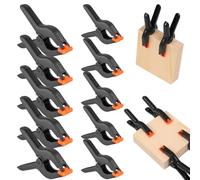 SOIDMHP Nylon Spring Clamps, 10pc Set, Black, 5x2in & 5x3in, Heavy Duty Grip Clips, Ideal for Woodwork, Photography & More
