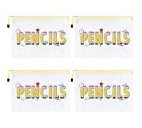 SOIDRAM 4PCS Makeup Bags Hair Face Skin Stuff Travel Organizer Cosmetic Toiletry Pouch with Zipper Perfect Gifts for Women, 4PCS Pencils