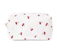 SOIDRAM Cosmetic Bag Cute Puffy Coquette Makeup pouch Aesthetic Large Travel Toiletry Bag, CHERRY, S, S-cherry Makeup Bag
