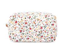 SOIDRAM Cosmetic Bag Cute Puffy Coquette Makeup pouch Aesthetic Large Travel Toiletry Bag, GARDEN FLORAL, S, S-garden Makeup Bag