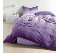 Soifox Bed Linen 200 x 200 cm Lavender Bed Linen Sets Microfibre Duvet Cover 200 x 200 cm with 2 Pillowcases Non-Iron & Wrinkle-Free Modern Duvet Cover with Zip