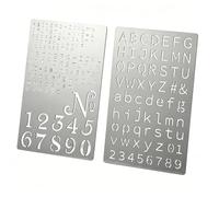 Soiftra 2pcs Letter Stencils,304 Metal Stencil,Pyrography Wood Burning,Alphabet for DIY Crafts