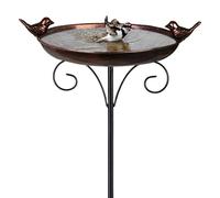 Soil Bird Drinker - Old Style Decorative Basin, Bird Source Portable Decorative Gardens Balcony and Terraces with Stem Design to Attract Wildlife