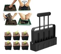 Soil Blocker for Seed Starting - 2 inch Soil Block Maker 4 Cell with Ergonomic Handle of Seed Pins for Garden, Outdoor Plants