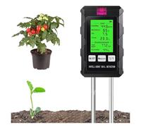 Soil Moisture Meter - Measures pH, Humidity, Fertility, Temperature & Sunlight Intensity with Backlight LCD Display for Gardening and Outdoor Plants