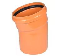 Soil Pipe 15 Degree Bend 160 mm Inlet - Push Fit - Brown - Waste