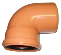 Soil Pipe 90 Degree Bend 110 mm Inlet - Push Fit - Brown - Waste