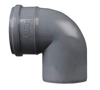 Soil Pipe 90 Degree Bend 110 mm Inlet - Push Fit - Grey - Waste
