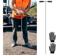 Soil Sampler Probe, 32 to 48 Inch Height Adjustable Ground Probe Rod with T Handle and Gloves, Stainless Steel Rustproof Soil Test Kits for Soil Sampling Plant Care Locating Septic Tanks Pipes