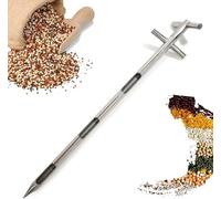 Soil Sampler Probe - Double Layer Rotary Powder Sampling Tube with 90° Rotation Handle for Solid Fertilizer and Plant Care, 1.9 x 150cm
