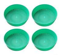 Soil Sifter Set for Gardening 4 Pack PP Mesh for Compost Sand Potting Mix Screening Draining Basket Easy Clean Stackable(Emerald Green)