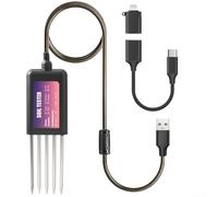 Soil Tester, pH Meter NPK Nitrogen Phosphorus Potassium Monitor, Temperature Fertility Analyzer for Garden Agriculture