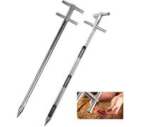 Soil Testing Probe Sampler - Three Zone Agricultural Tool for Solid Sampling of Cement & Fertilizer, Efficient 2m Long Thief Tube (D38mm)
