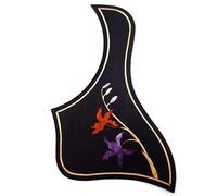 Soild Acoustic Guitar Pickguard Rosewood Inlay Solid Wood with Self Adhesive Abalone Flower for Martin D-45 and Taylor Guitar or Folk Acoustic Guitar Scratch Plate