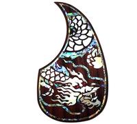 Soild Acoustic Guitar Pickguard Rosewood Inlay Solid Wood with Self Adhesive Abalone Flower for Martin D-45 and Taylor Guitar or Folk Acoustic Guitar Scratch Plate