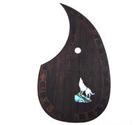 Soild Acoustic Guitar Pickguard Rosewood Inlay Solid Wood with Self Adhesive Abalone Flower for Martin D-45 and Taylor Guitar or Folk Acoustic Guitar Scratch Plate