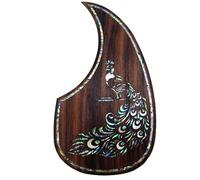 Soild Acoustic Guitar Pickguard Rosewood Inlay Solid Wood with Self Adhesive Abalone Flower for Martin D-45 and Taylor Guitar or Folk Acoustic Guitar Scratch Plate