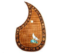 Soild Acoustic Guitar Pickguard Rosewood Inlay Solid Wood with Self Adhesive Abalone Flower for Martin D-45 and Taylor Guitar or Folk Acoustic Guitar Scratch Plate