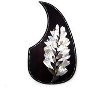 Soild Acoustic Guitar Pickguard Rosewood Inlay Solid Wood with Self Adhesive Abalone Flower for Martin D-45 and Taylor Guitar or Folk Acoustic Guitar Scratch Plate