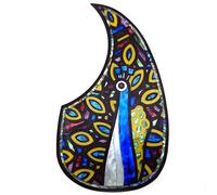 Soild Acoustic Guitar Pickguard Rosewood Inlay Solid Wood with Self Adhesive Abalone Flower for Martin D-45 and Taylor Guitar or Folk Acoustic Guitar Scratch Plate