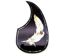 Soild Acoustic Guitar Pickguard Rosewood Inlay Solid Wood with Self Adhesive Abalone Flower for Martin D-45 and Taylor Guitar or Folk Acoustic Guitar Scratch Plate