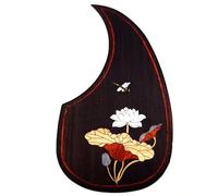 Soild Acoustic Guitar Pickguard Rosewood Inlay Solid Wood with Self Adhesive Abalone Flower for Martin D-45 and Taylor Guitar or Folk Acoustic Guitar Scratch Plate