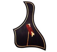 Soild Acoustic Guitar Pickguard Rosewood Inlay Solid Wood with Self Adhesive Abalone Flower for Martin D-45 and Taylor Guitar or Folk Acoustic Guitar Scratch Plate