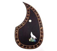 Soild Acoustic Guitar Pickguard Rosewood Inlay Solid Wood with Self Adhesive Abalone Flower for Martin D-45 and Taylor Guitar or Folk Acoustic Guitar Scratch Plate