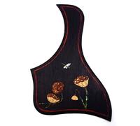 Soild Acoustic Guitar Pickguard Rosewood Inlay Solid Wood with Self Adhesive Abalone Flower for Martin D-45 and Taylor Guitar or Folk Acoustic Guitar Scratch Plate
