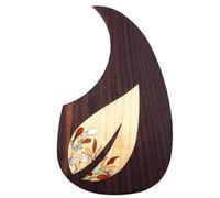 Soild Acoustic Guitar Pickguard Rosewood Inlay Solid Wood with Self Adhesive Abalone Flower for Martin D-45 and Taylor Guitar or Folk Acoustic Guitar Scratch Plate