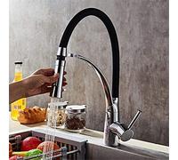 Soild Brass Polished Chrome∕Green Kitchen Faucet Swivel Pull Down Spout Kitchen Sink Tap Mixer Universal Flexibility Single Handle Deck Mounted
