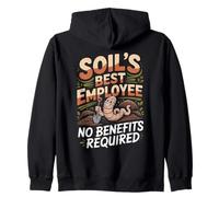 Soil's Best Employee No Benefits Required Earthworm Zip Hoodie