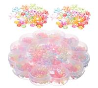SOIMISS 1 Box Flower Shaped Large Hole Acrylic Beads for DIY Bracelets Necklace Making Glitter Sparkle Sea Star Candy Transparent Beads Craft Kit with Sufficient Quantity for Jewelry