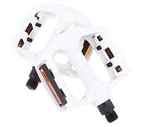 SOIMISS 1 Pair Aluminium Alloy Bike Pedals Multi Purpose Pedal for Bicycle Milk White Single Rolling Beads Style Durable and Easy to Install Suitable for Mountain Road and Urban Bikes