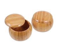 SOIMISS 1 Pair Bamboo Go Chess Piece Storage Box Lidded Storage Jar for Five Word Chess Pieces Compact Lightweight Craftsmanship for Easy Organization and Portability
