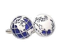 SOIMISS 1 Pair Globe Earth Shirt Cufflinks Men Cufflinks Elegant Zinc Alloy round Fastening Decorative Jewelry Accessory for Gatherings with Appearance