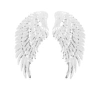 SOIMISS 1 Pair of Sequin Sew-On Iron-On Patches, Angel Wings Pattern Patches, Stickers for DIY Crafts, Dresses, Jeans, Sweater, Christmas Decoration, Silver