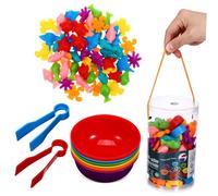 SOIMISS 1 Set Animal Counting Set Creature Color Sorting Game for Fine Motor Skill Development with Resilient Tpe Educational Cognitive Play Experience
