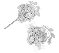 SOIMISS 1 Set Bridal Wrist Corsage Rhinestone Faux Pearl Flower Bracelet for Weddings for Bridesmaids and Prom Dazzling Hand Flower Accessory