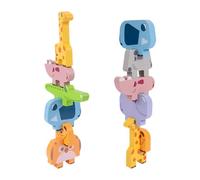 SOIMISS 1 set Wooden Animal Building Blocks Educational for Safe and Smooth Edges Parent Interactive Play Develops Imagination and Communication Skills
