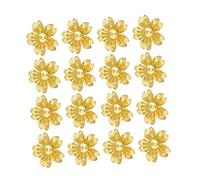 SOIMISS 100 Pcs Frosted Metal Flower Charm Accessories Double Layer Five Leaf Spacer for DIY Hairpins Hairbands Brooches Golden for Crafting Jewelry Making