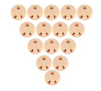 SOIMISS 100pcs 12mm Smile Face Wooden Beads for DIY Jewelry Making, Natural Wood Beads with Holes for Bracelets and Earrings Crafting